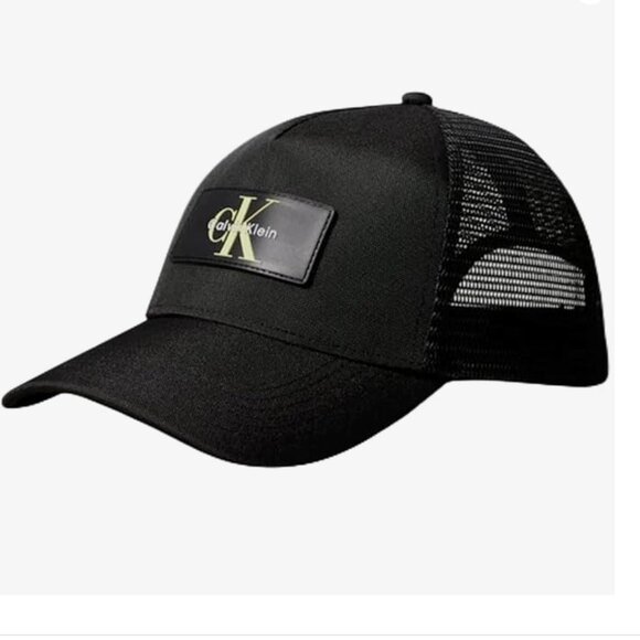Calvin Klein Logo Sili Patch Ball Mesh Back Cap, Black, O/S - 4D5025G (001) - Picture 1 of 1